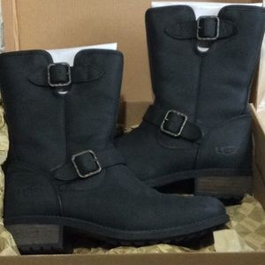 UGG Chaney Black Leather Boots